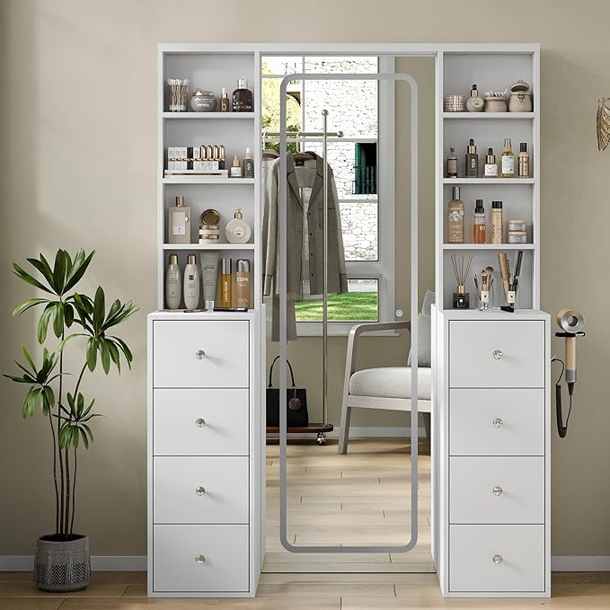 Why a Spacious Vanity with Ample Storage and a Large Mirror Enhances Bedroom Functionality - Vektaya