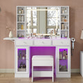 3-Drawer LED Mirror Vanity Desk - Vektaya - VektayaDeskVD032-WH