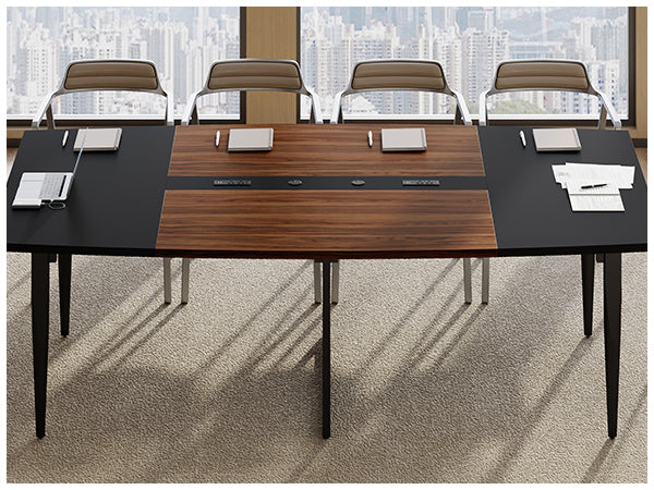 8FT Conference Table with Power Hubs, Large Meeting Table for 8-10 People- Vektaya