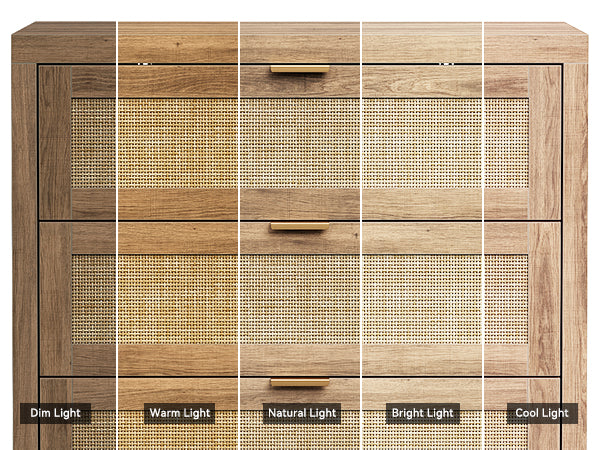 48'' Tall Dresser for Bedroom, Rattan Dresser with 5 Drawers, Boho Chest of Drawers- Vektaya