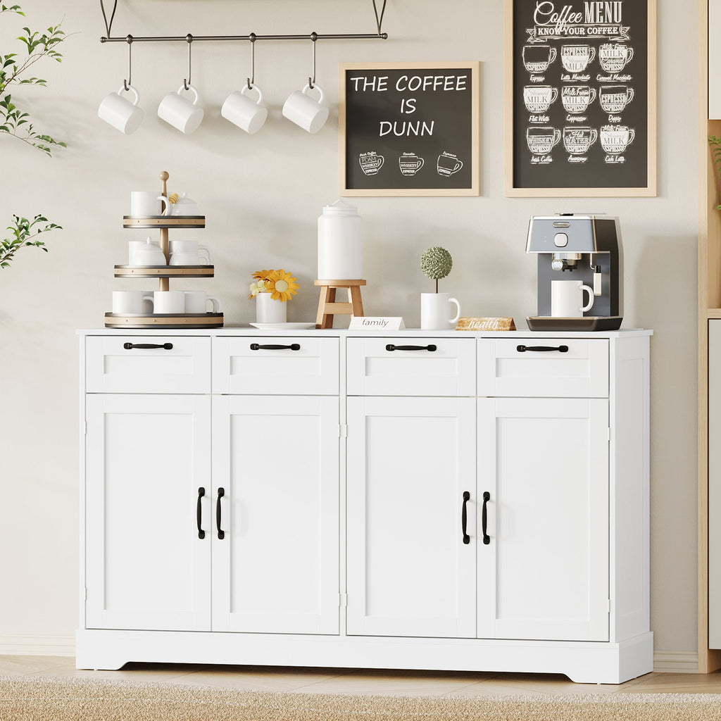 58.7 Inch Sideboard Buffet Cabinet - Vektaya - VektayaFurnitureSC021-WH