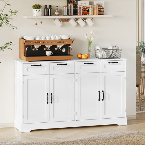 58.7 Inch Sideboard Buffet Cabinet - Vektaya - VektayaFurnitureSC021-WH