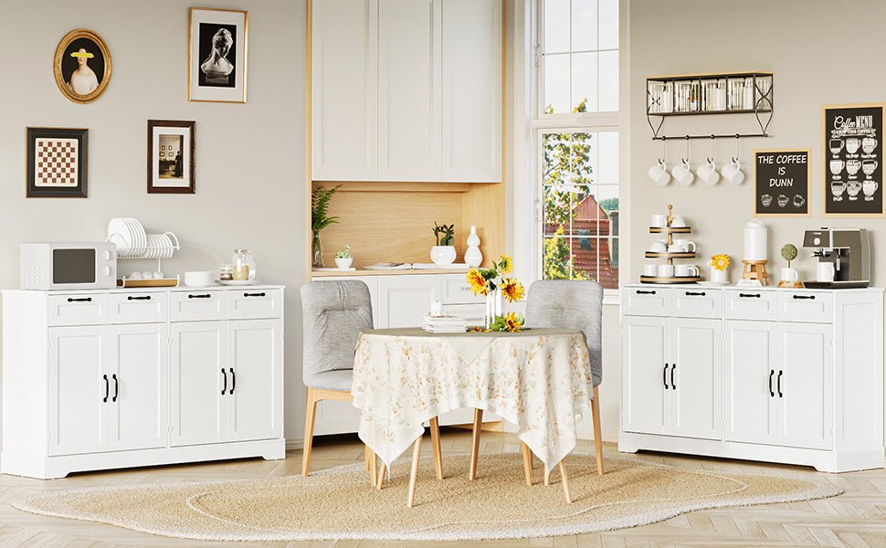 58.7 Inch Sideboard Buffet Cabinet - Vektaya - VektayaFurnitureSC021-WH