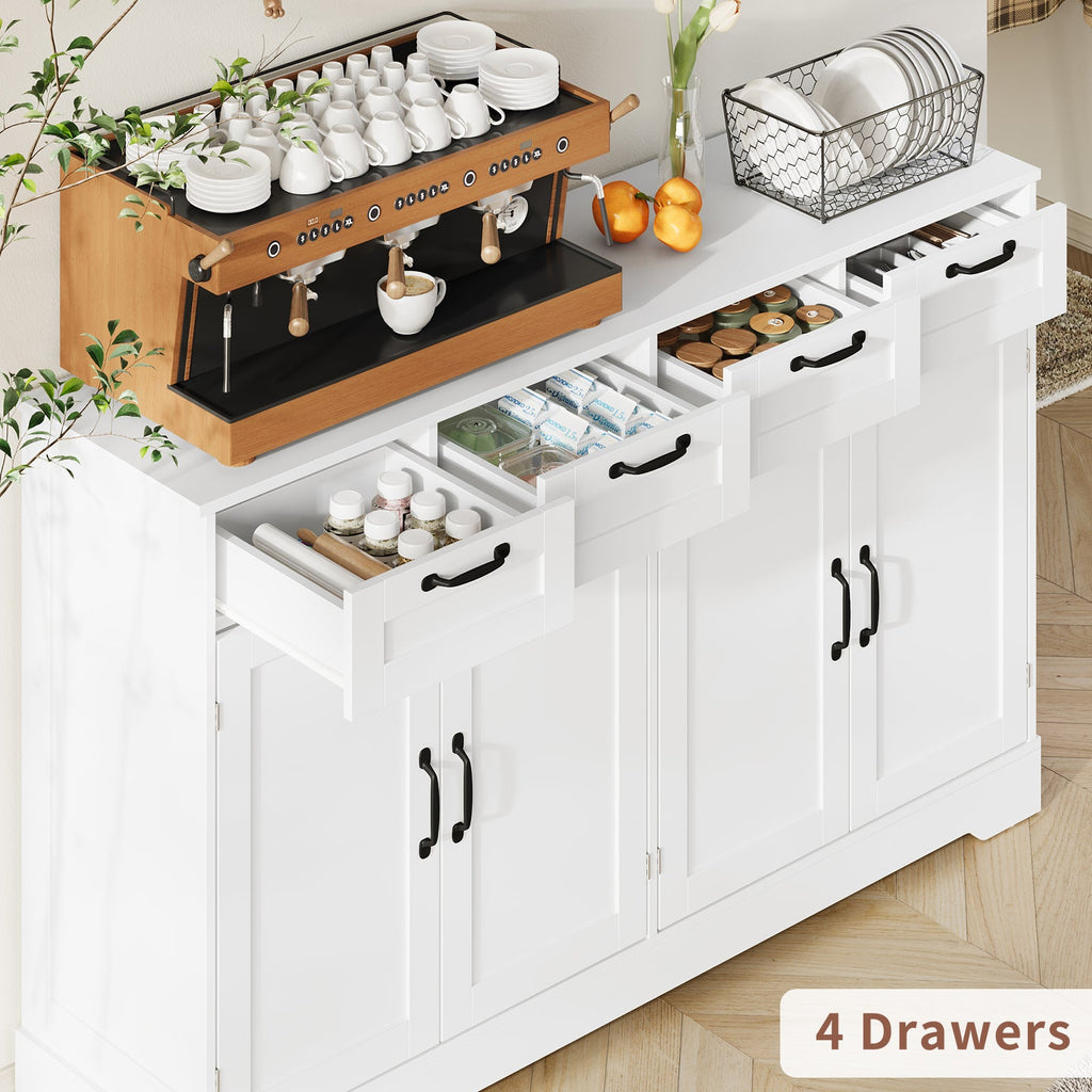 58.7 Inch Sideboard Buffet Cabinet - Vektaya - VektayaFurnitureSC021-WH