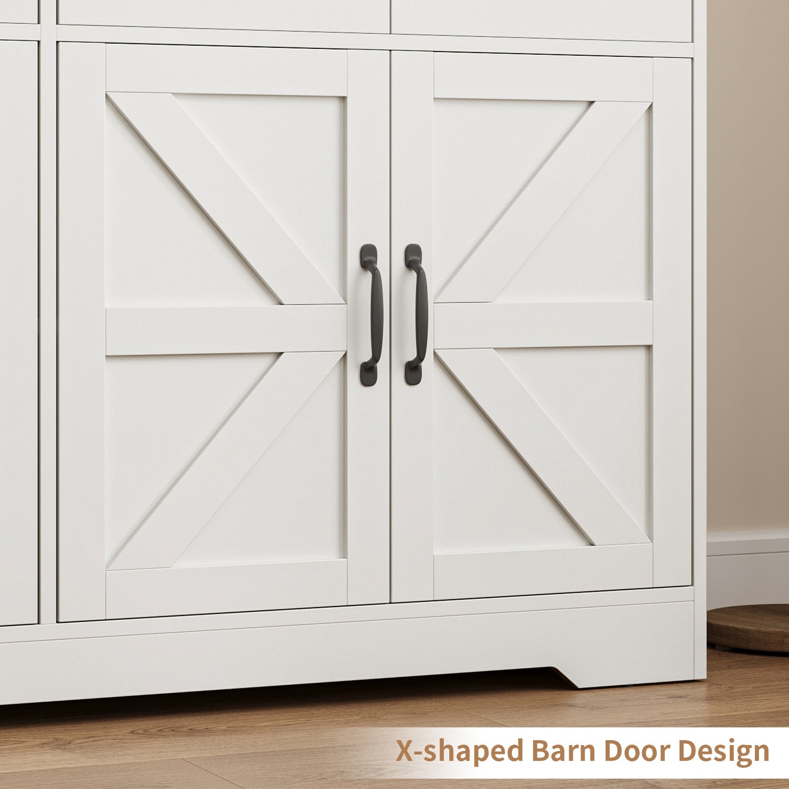 71" Pantry Cabinet with Charging Station, 4 Drawers & 6 Doors - Vektaya - VektayaStorage CabinetUS-SC017-WH