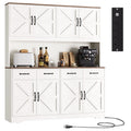 71" Pantry Cabinet with Charging Station, 4 Drawers & 6 Doors - Vektaya - VektayaStorage CabinetUS-SC017-WH