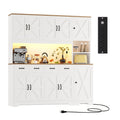 71" Tall Kitchen Pantry with LED Lights & Charging Station - Vektaya - VektayaStorage CabinetSC022-WH