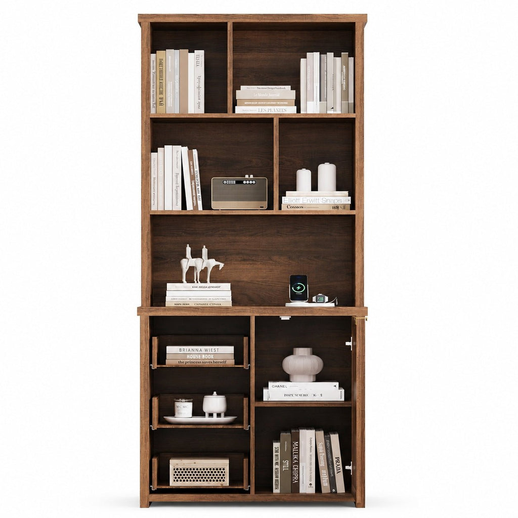 71'' Tall Tall Bookshelf with 3 Drawers - Vektaya - VektayaStorage Cabinet
