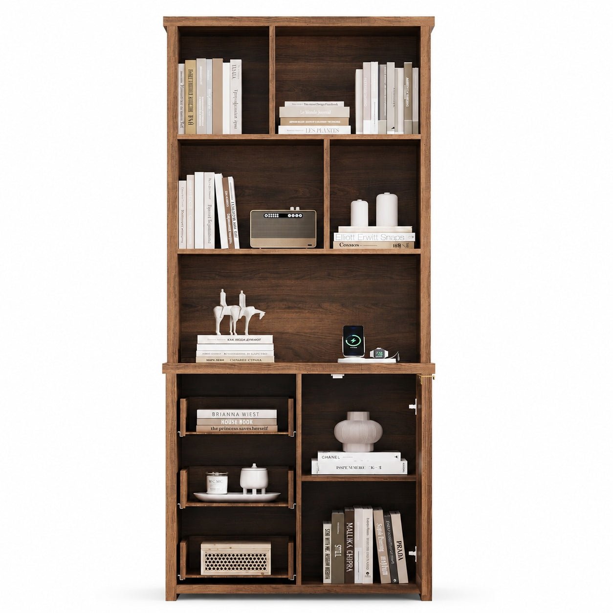 71'' Tall Tall Bookshelf with 3 Drawers - Vektaya - VektayaStorage Cabinet