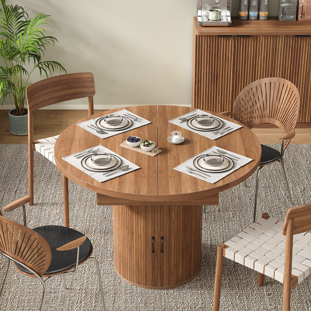 43" Dining Table Extendable Walnut