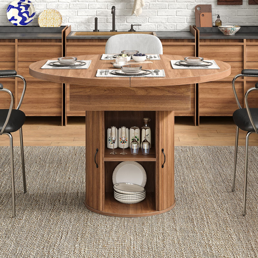 43" Dining Table Extendable Walnut
