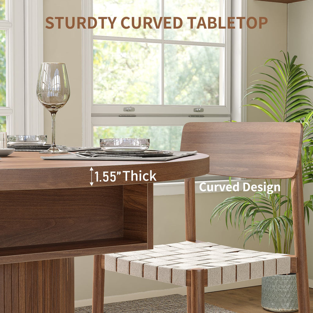 43" Dining Table Extendable Walnut