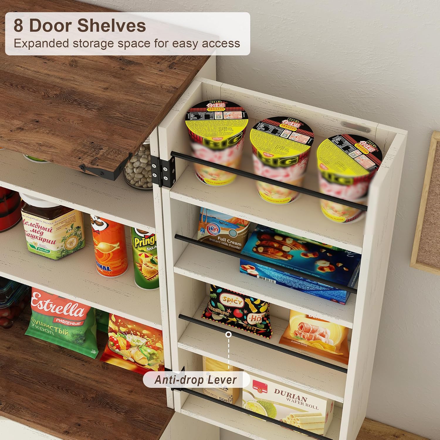 72'' Tall Kitchen Storage Pantry Cabinet