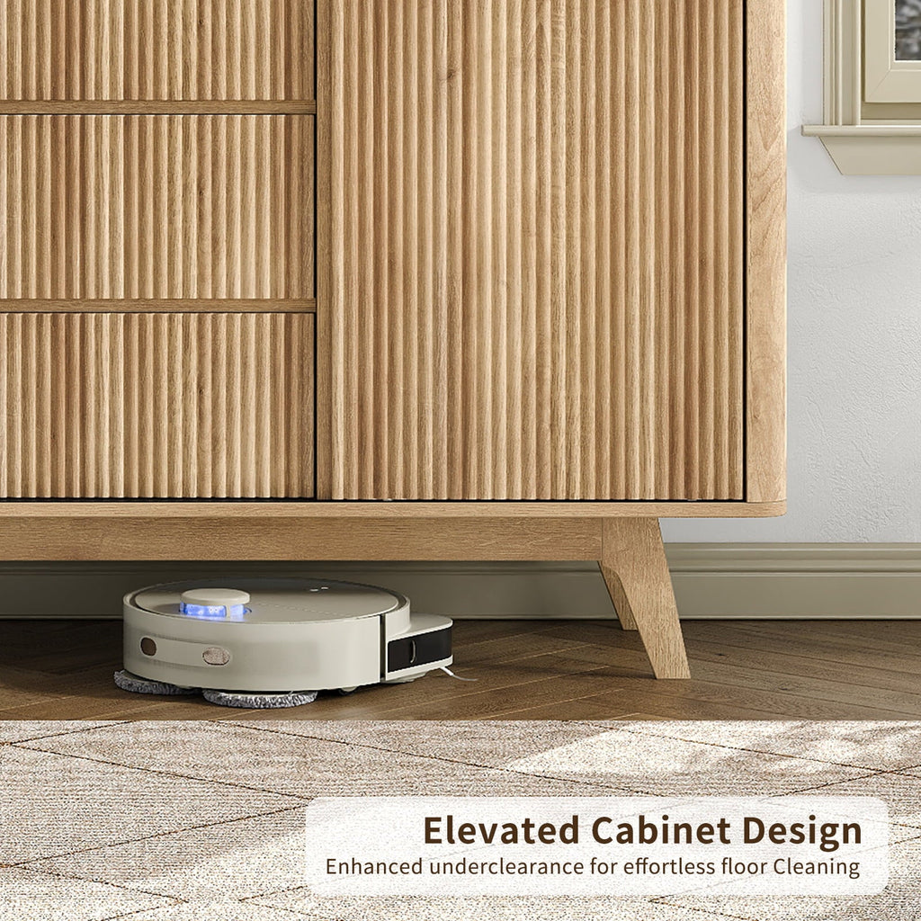 62" Buffet Cabinet Fluted