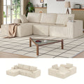 107" L-Shaped Modular Sectional Sofa with Chaise, Beige