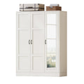 Vektaya US - YG002 Modern 3 - Door Wardrobe Armoire with Mirror, Large Closet with Shelves & Hanging Rod, White - VektayaFurnitureUS-YG002