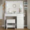 5-Drawer LED Mirror Vanity Desk