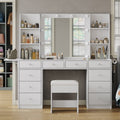 10-Drawer LED Mirror Vanity Desk
