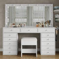 13-Drawer LED Mirror Vanity Desk