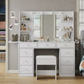 LED Mirror Vanity Desk with Charging Station