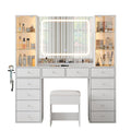 12-Drawer Mirror Vanity Desk