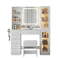 6-Drawer Mirror Vanity Desk