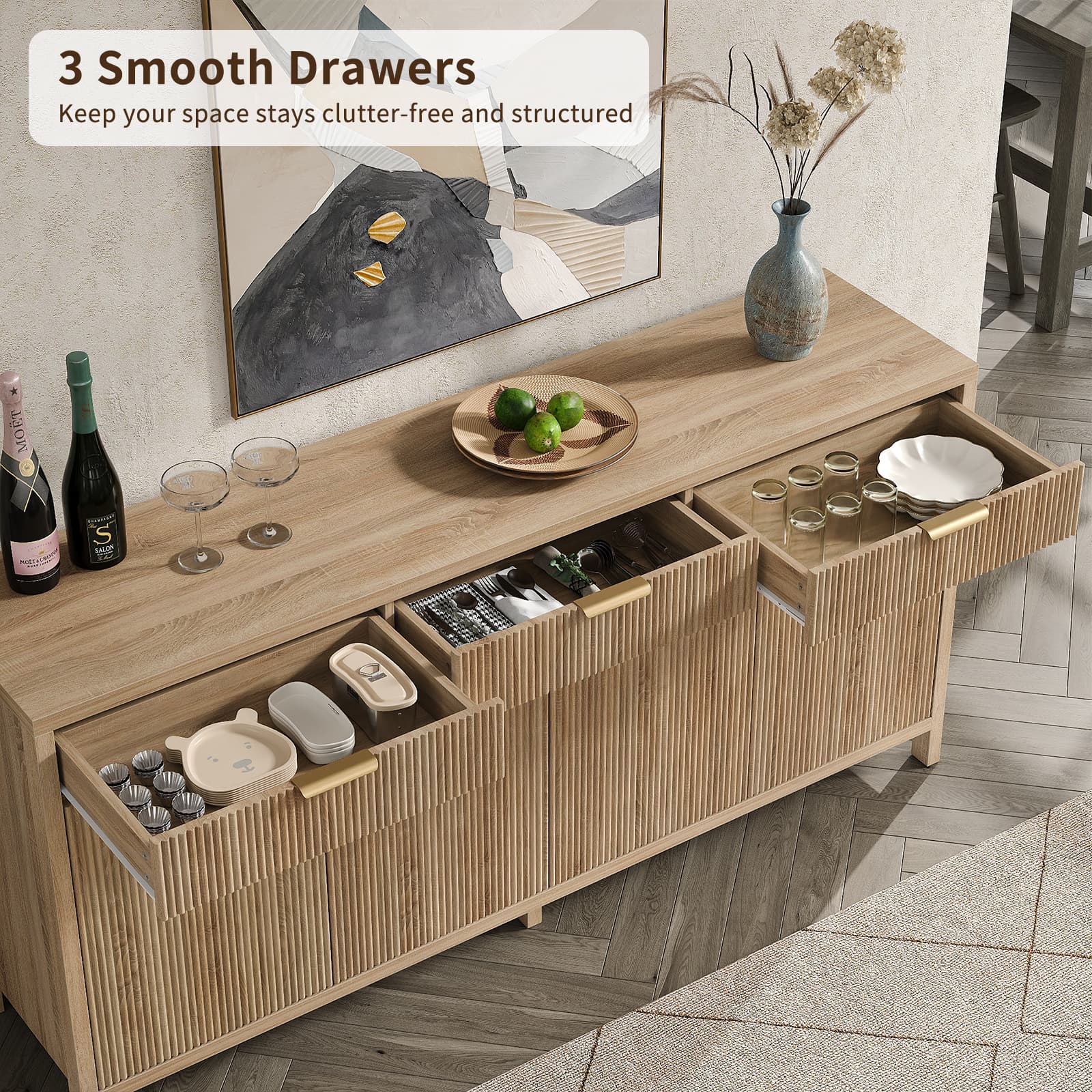 Yanosaku SC005 66'' Storage Cabinet with Drawers & Doors - Yanosaku SotreFurnitureSC005 - NR