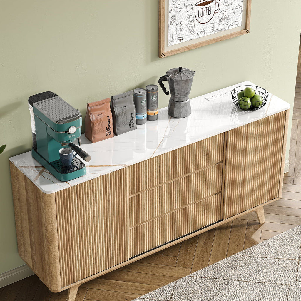 Yanosaku TS001 62" W Fluted Buffet Cabinet - Yanosaku SotreFurnitureTS001