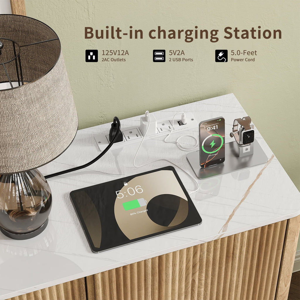 Yanosaku TS001 62" W Fluted Buffet Cabinet - Yanosaku SotreFurnitureTS001